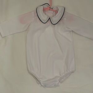 The Beaufort Bonnet Company White Shirt / Bodysuit with Navy Trim